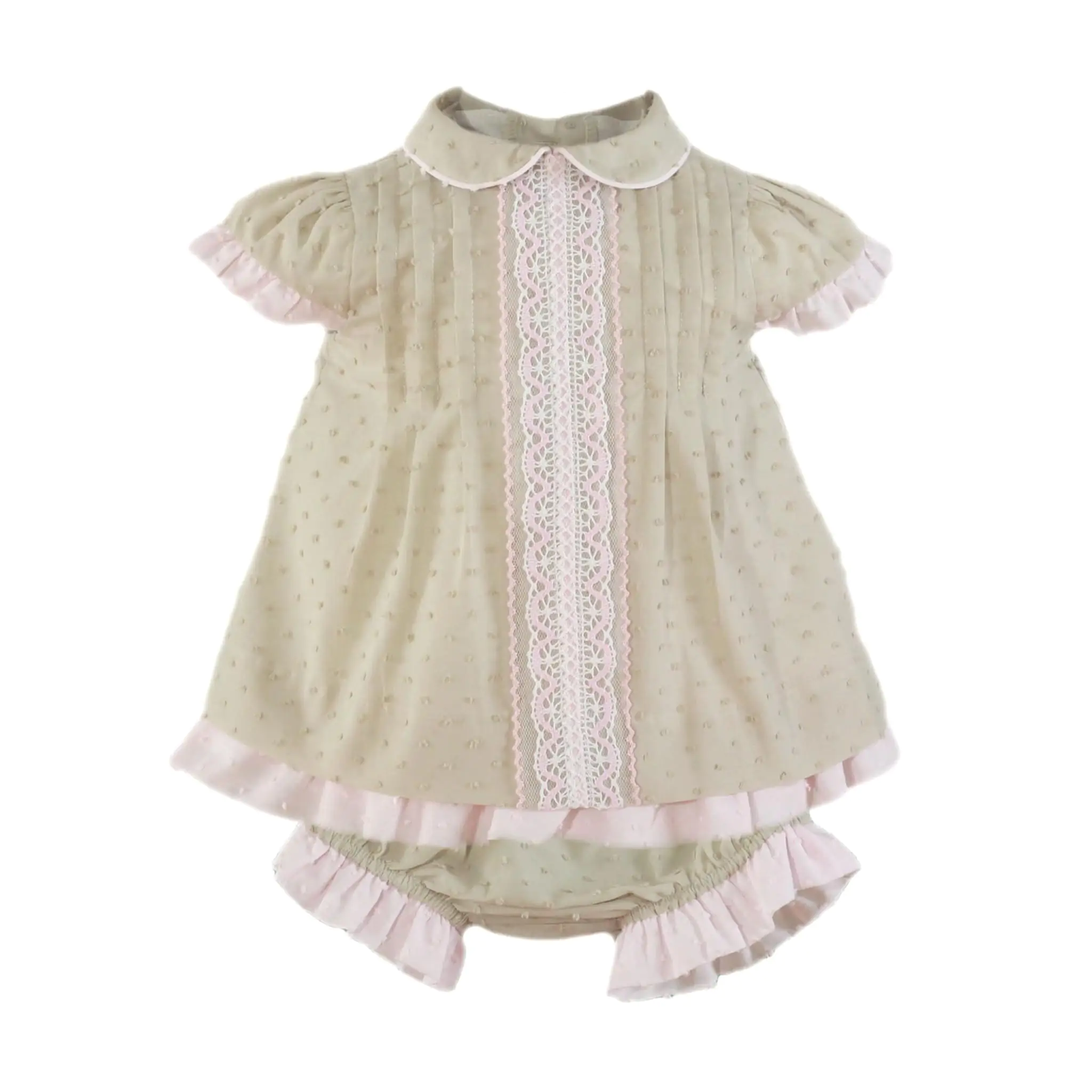 Baby Girls Beige Cotton Dress