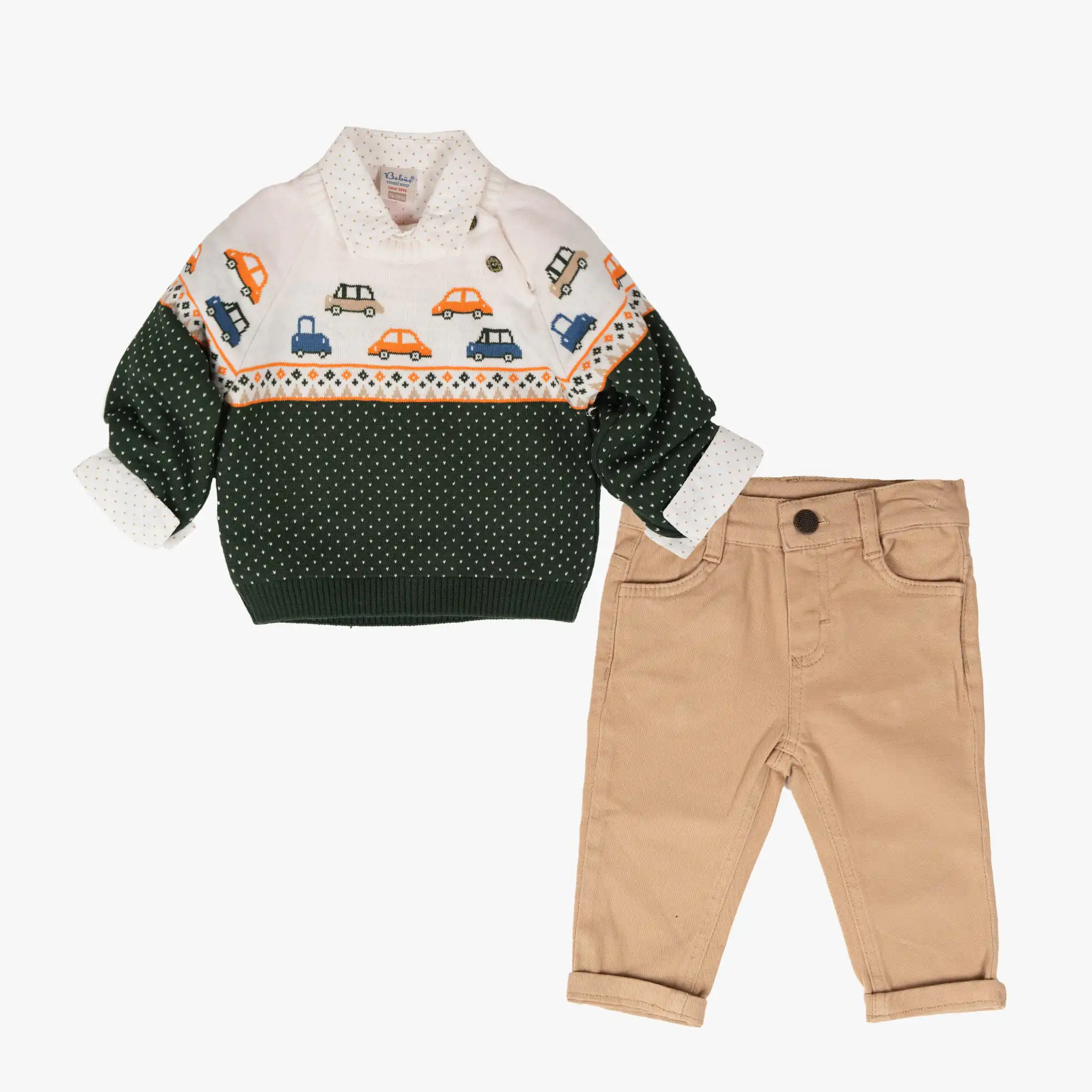 Baby Boy Green & Beige Set