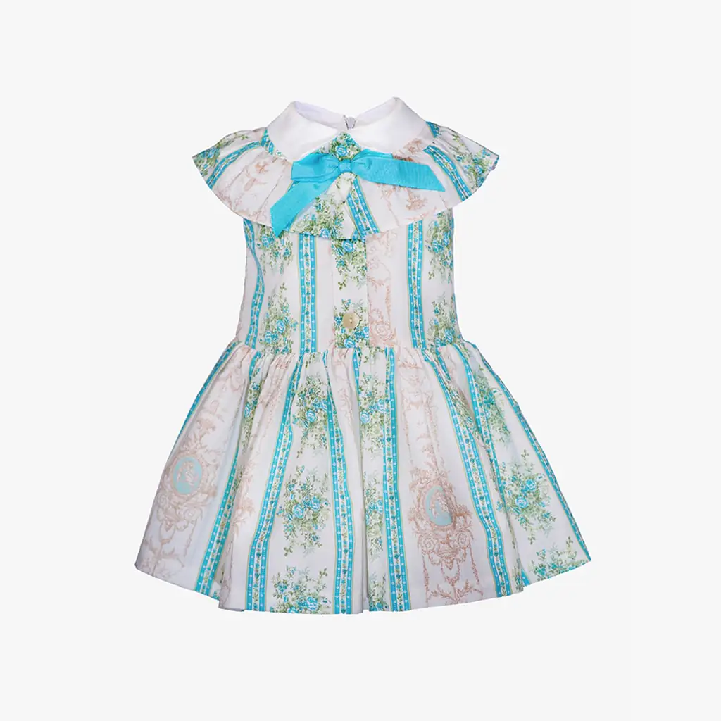 Girls Turquoise Cotton Dress