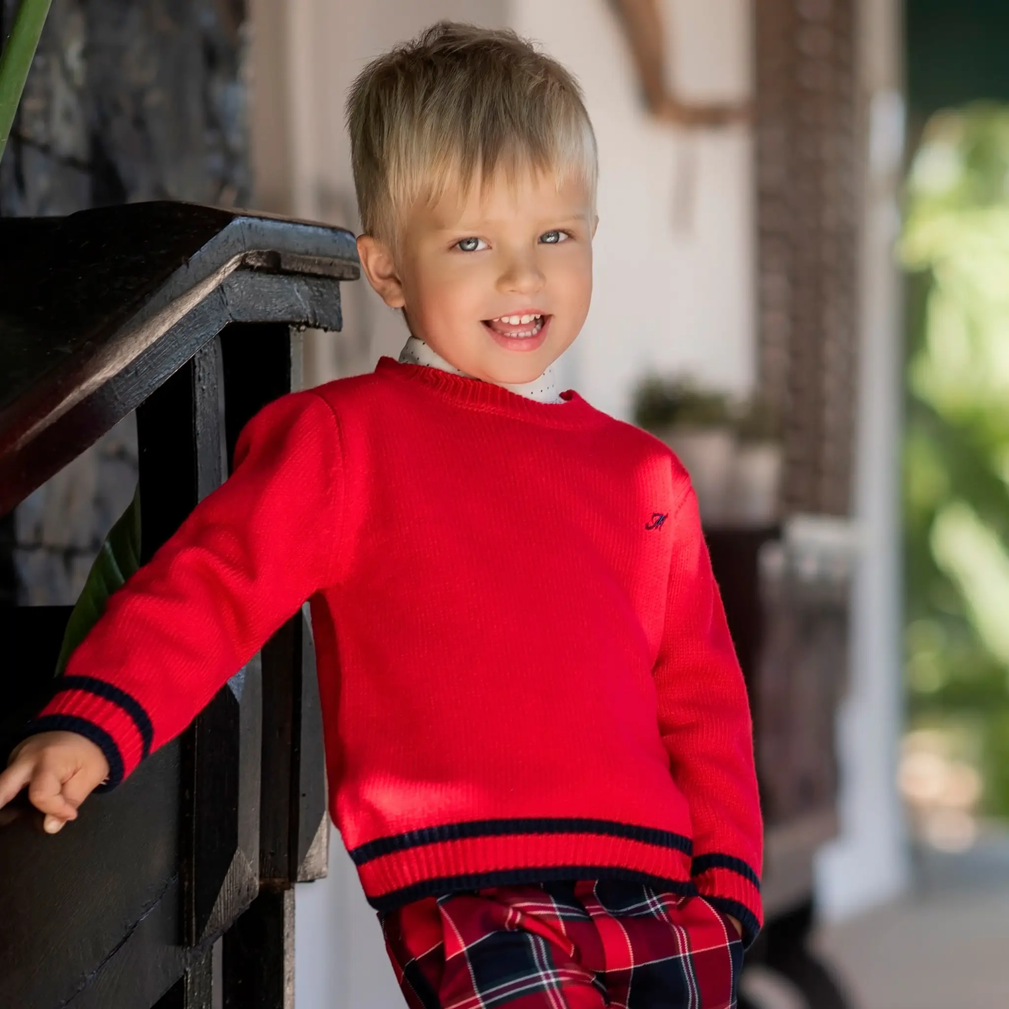 Boys Red Wool Sweater