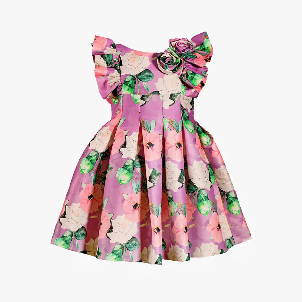 Girls Multicolor Floral Dress