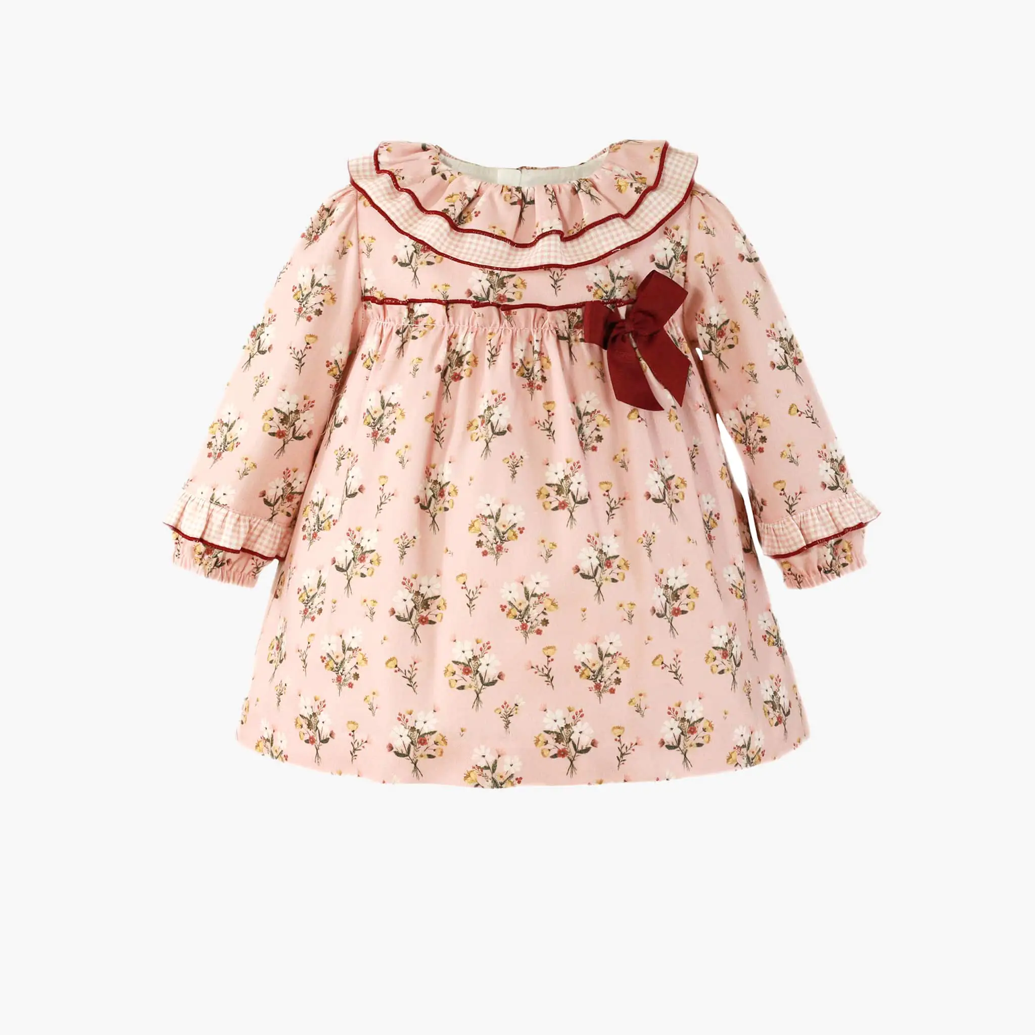 Baby Girl Pink Floral Ruffle Dress