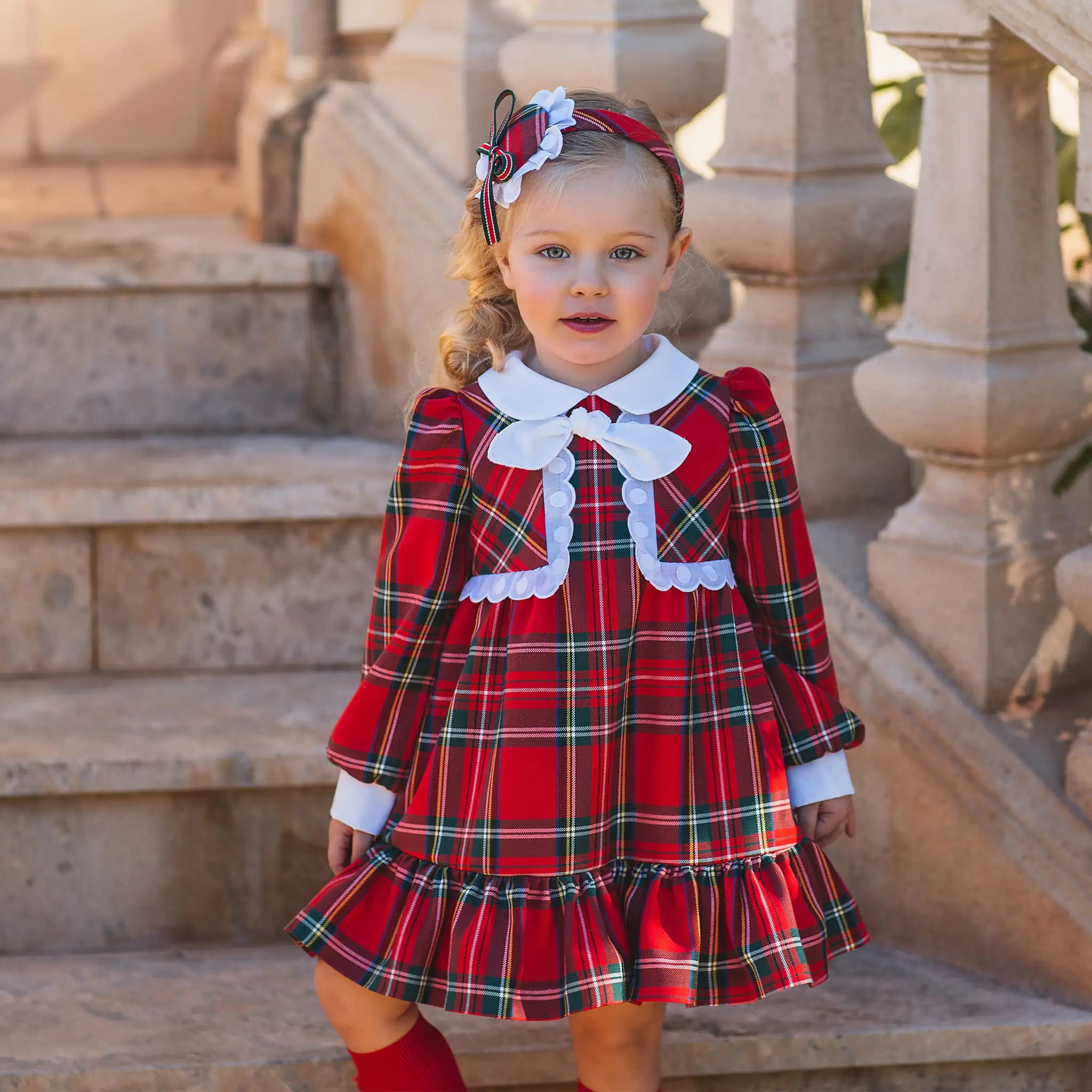 Baby Girls Red Tartan Dress