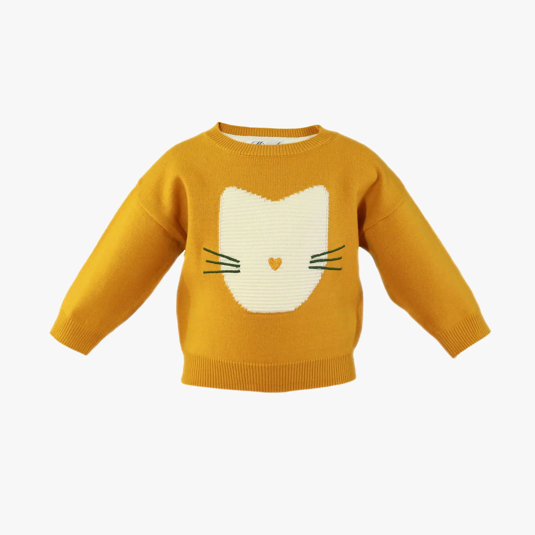 Baby Yellow Knit Kitty Sweater