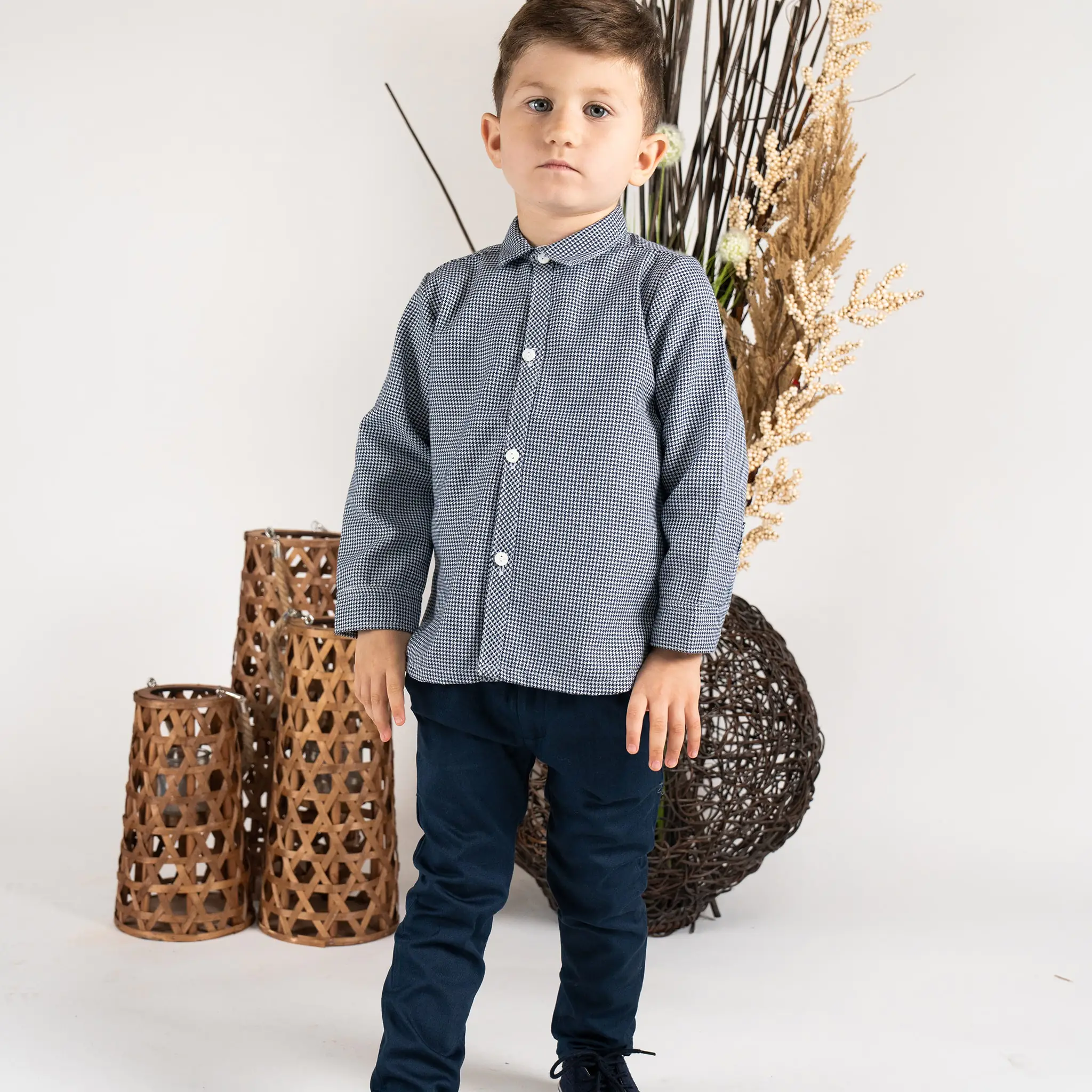 Boys Blue Dress Shirt & Pants Set