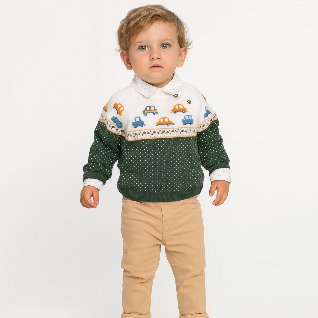 Baby Boy Green & Beige Set