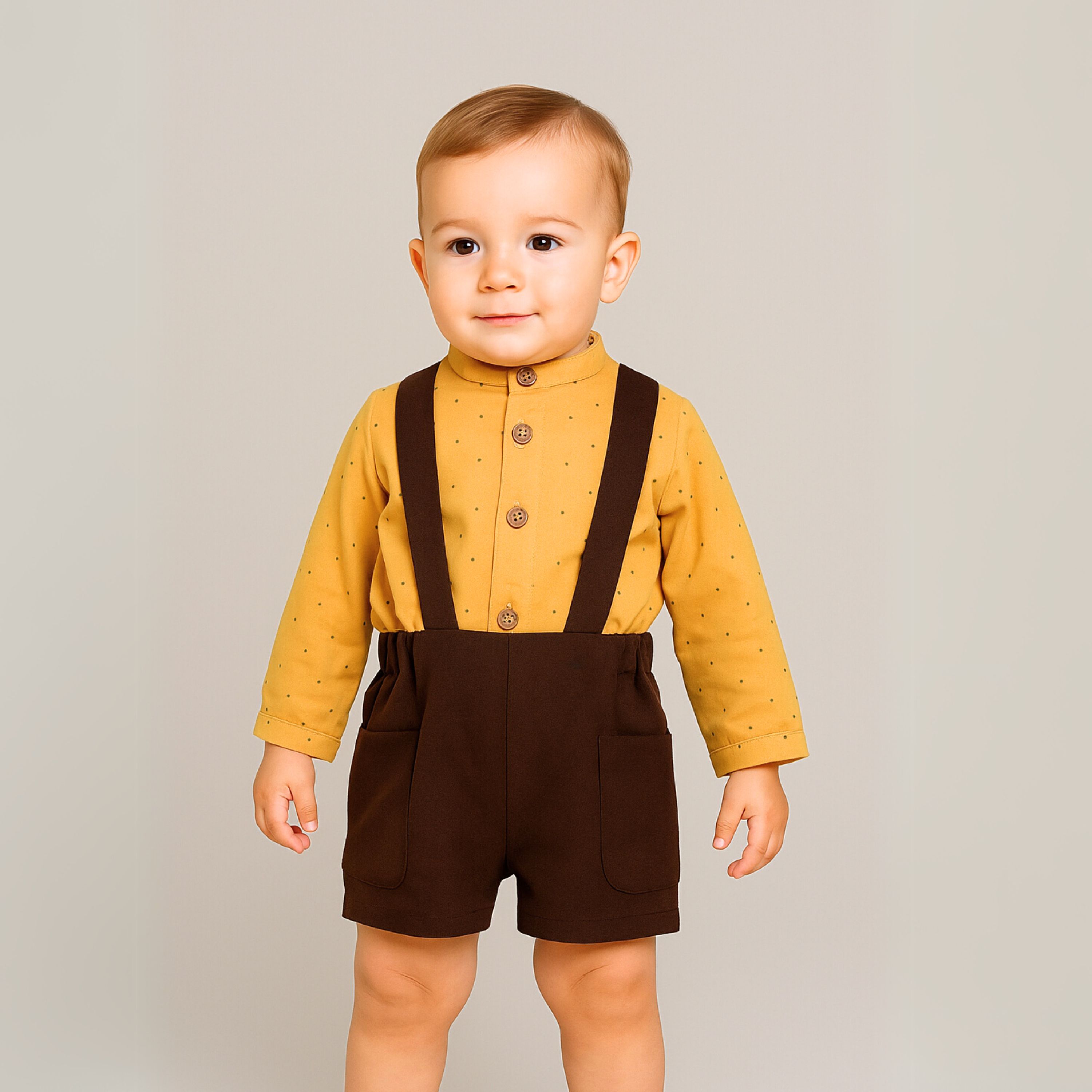 Baby Boy Brown Cotton Set