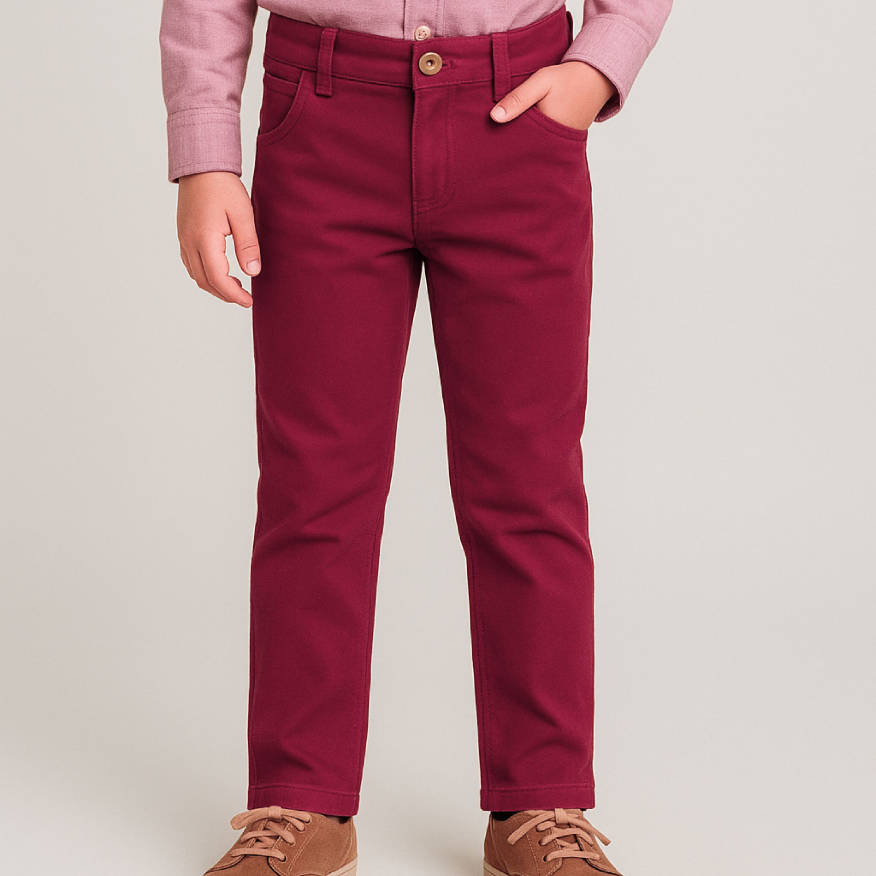 Boys Burgundy Pants