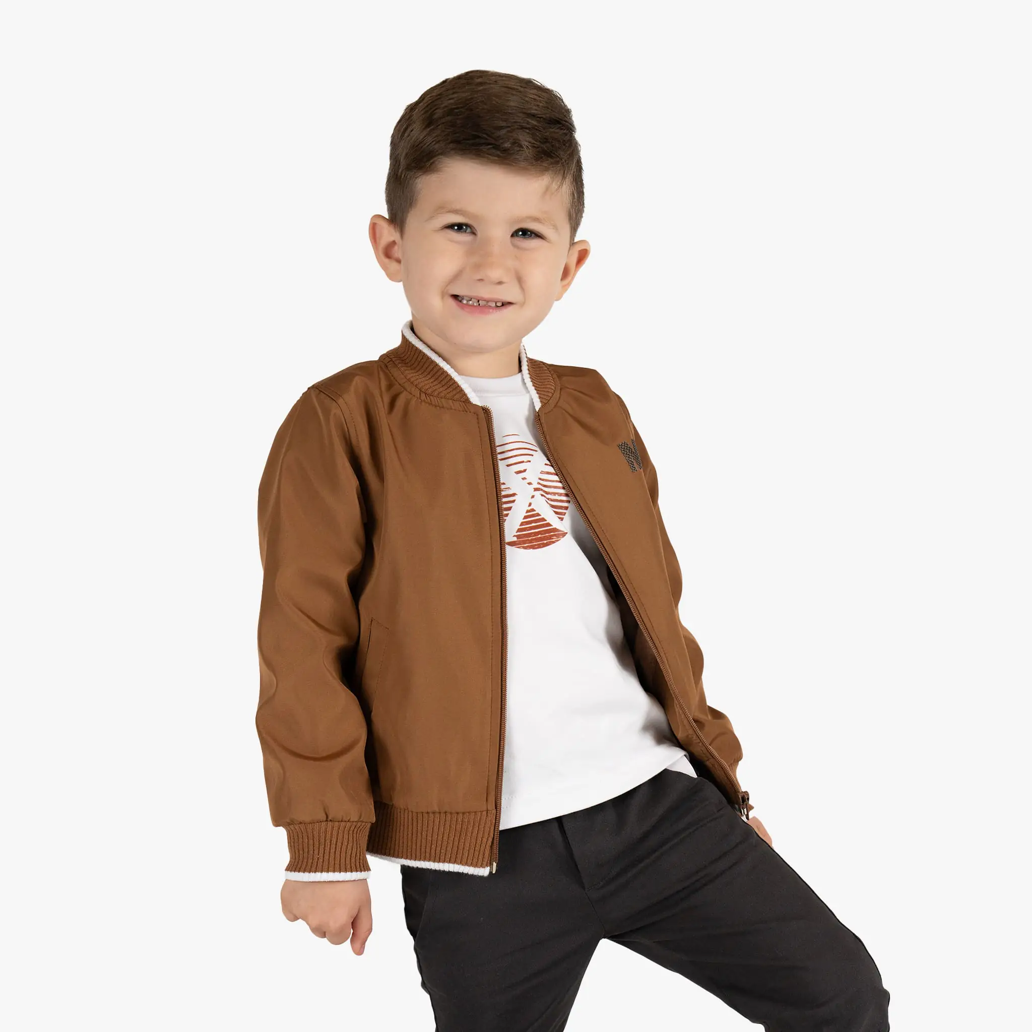 Boys Brown 2-pc Jacket Set