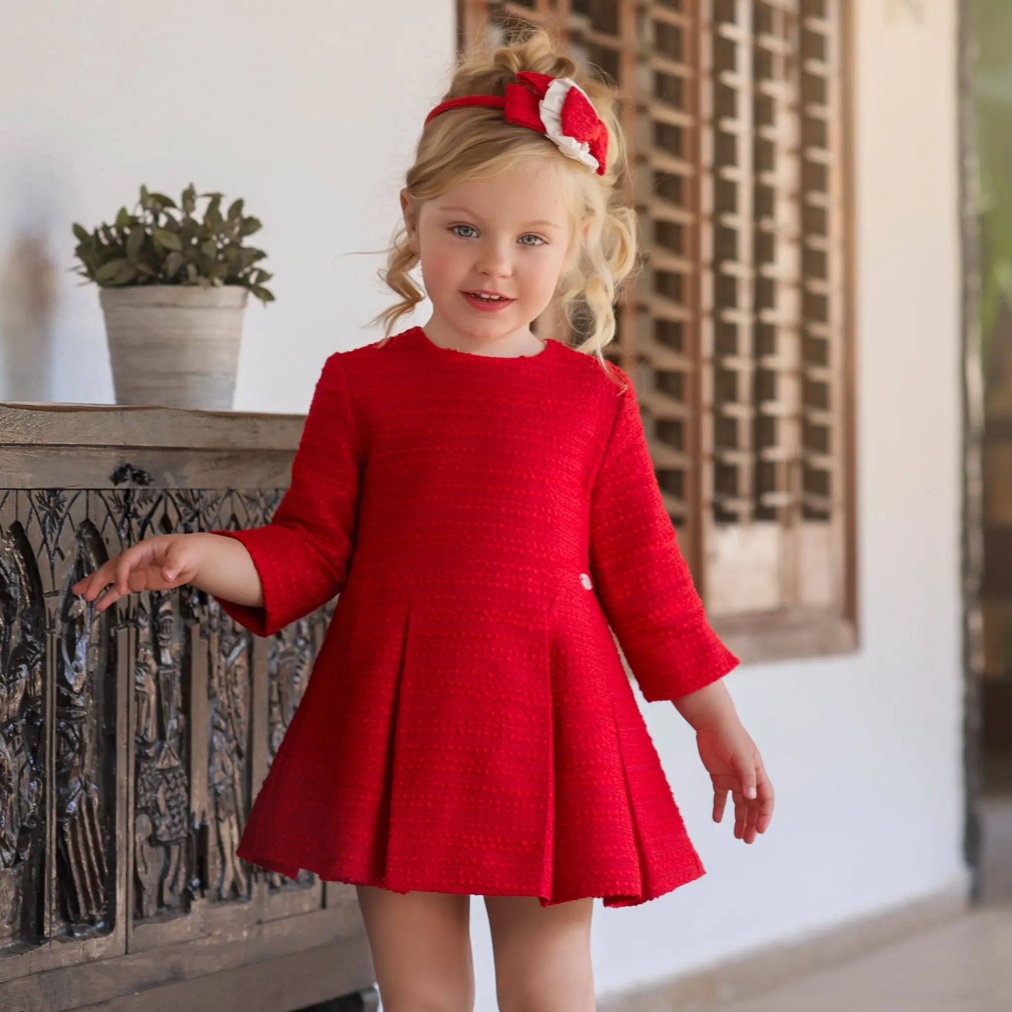 Girls Red Wool Dress