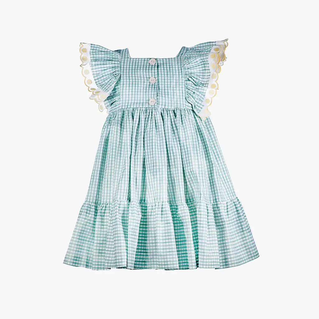 Girls Green Cotton Dress