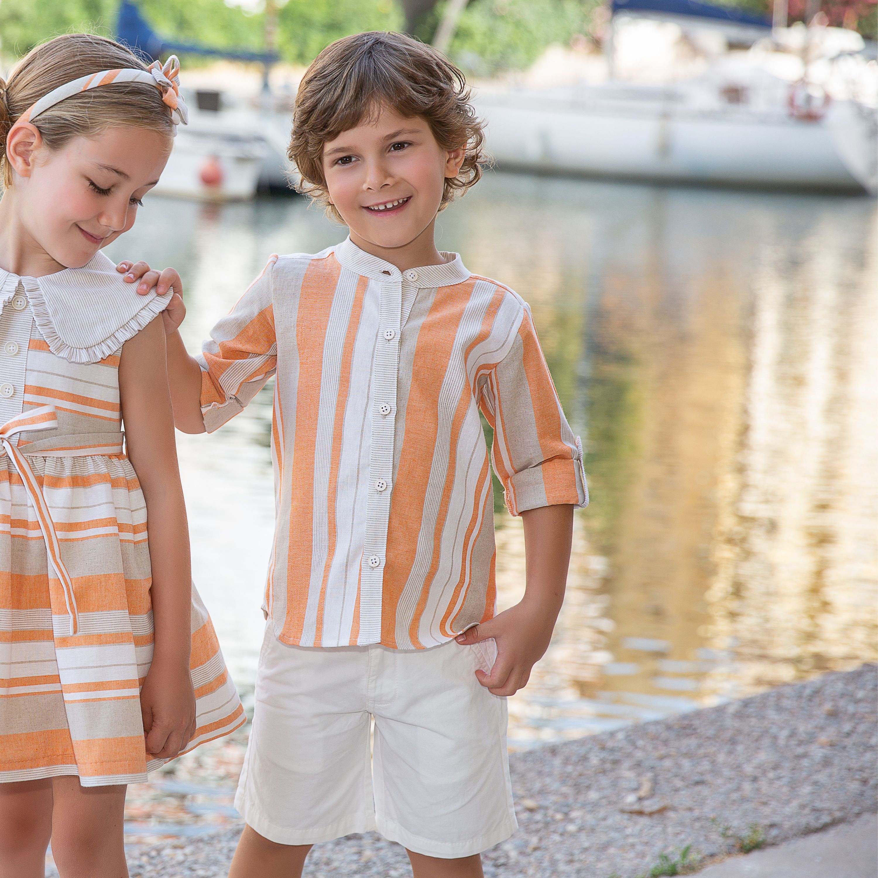 Boys Orange  Cotton Set