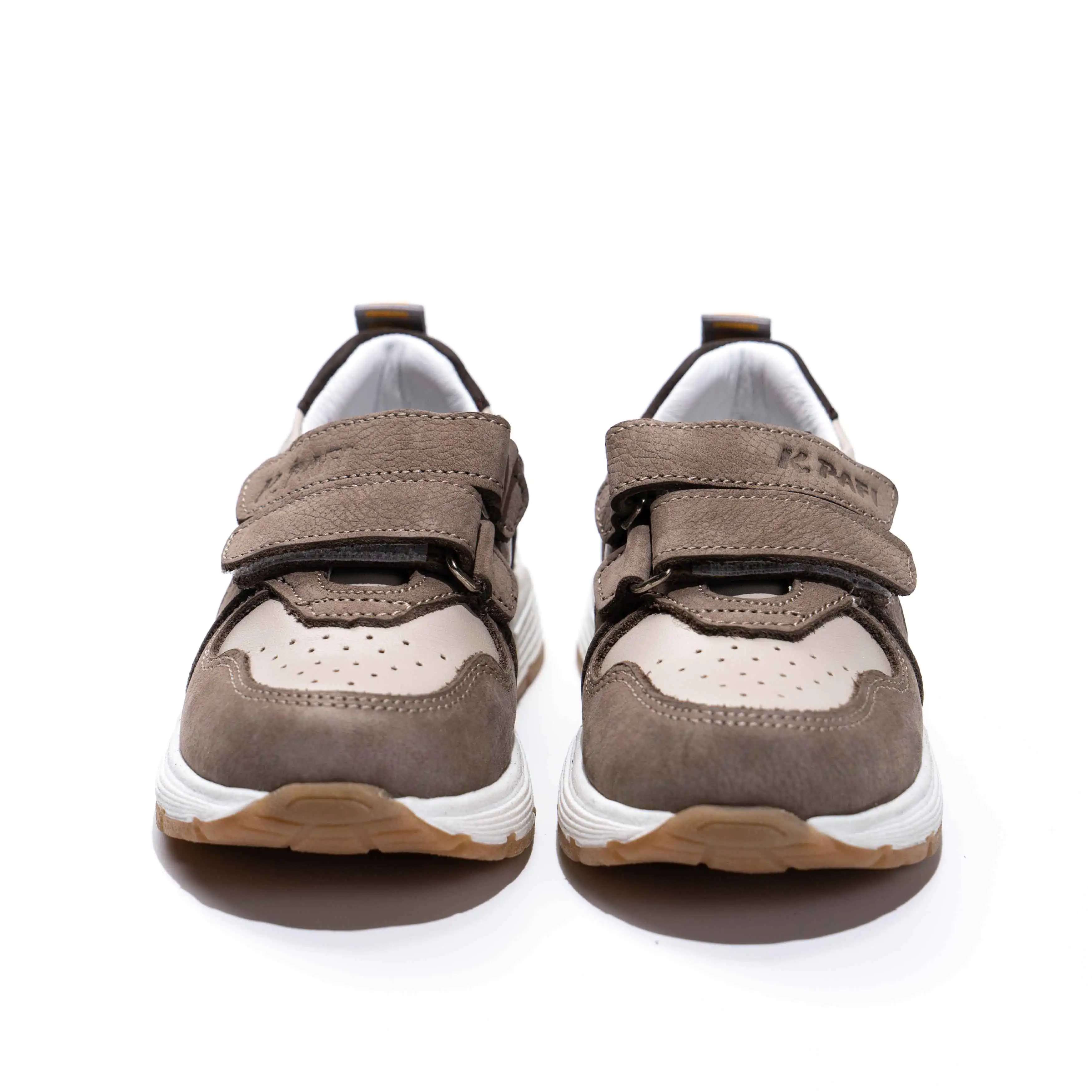 Beige Leather Trainers