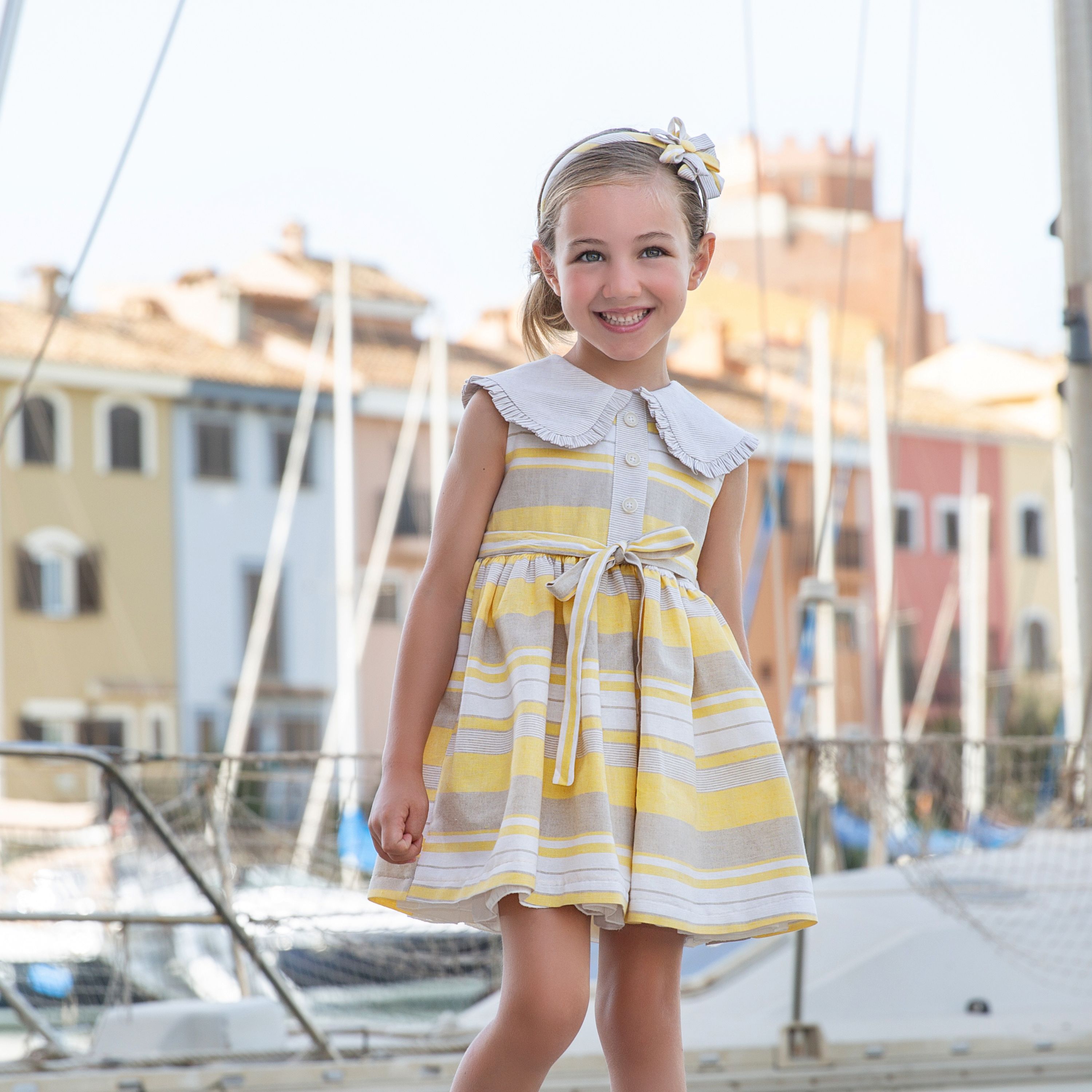 Girls Yellow Cotton Dress