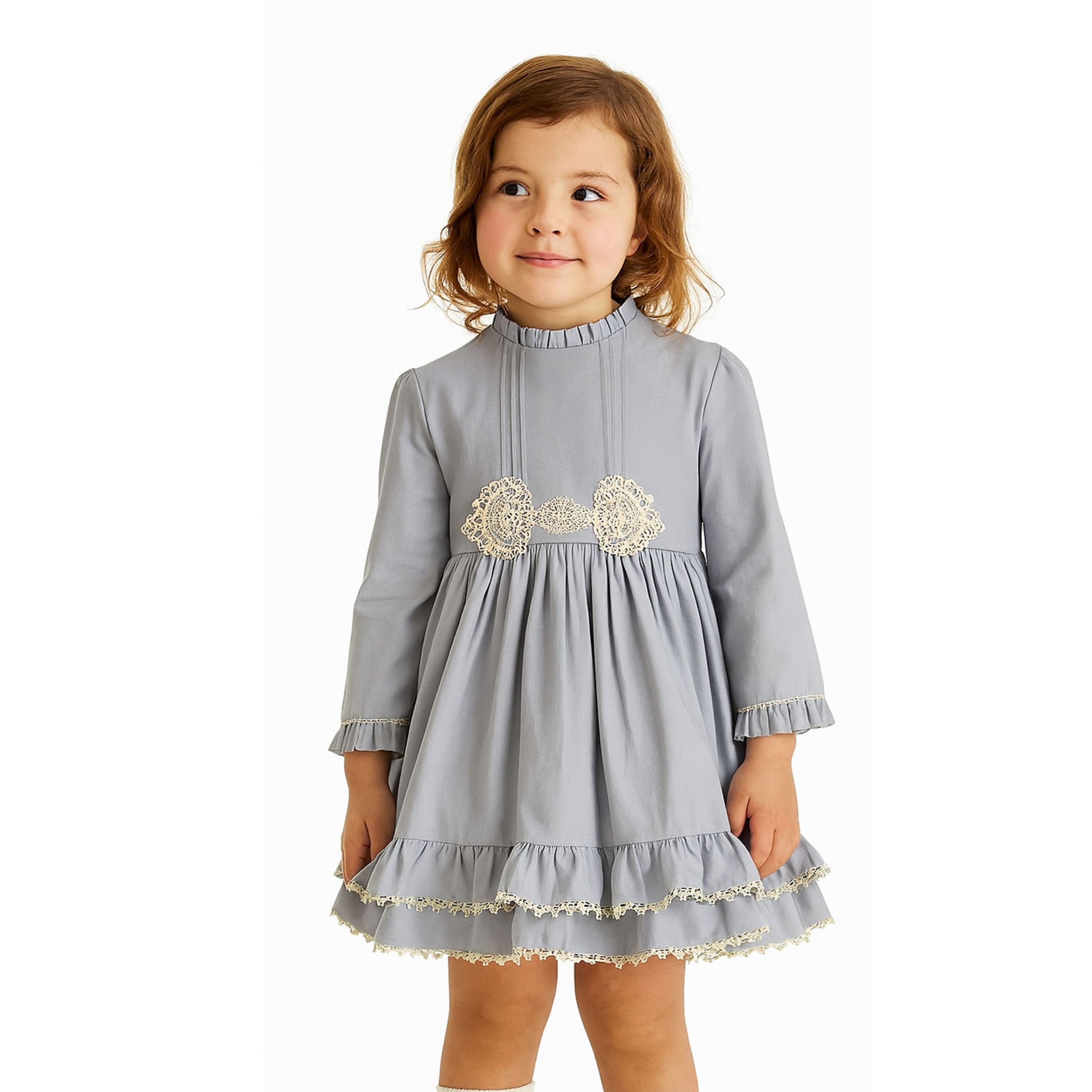 Girls Light Blue Ruffle Dress