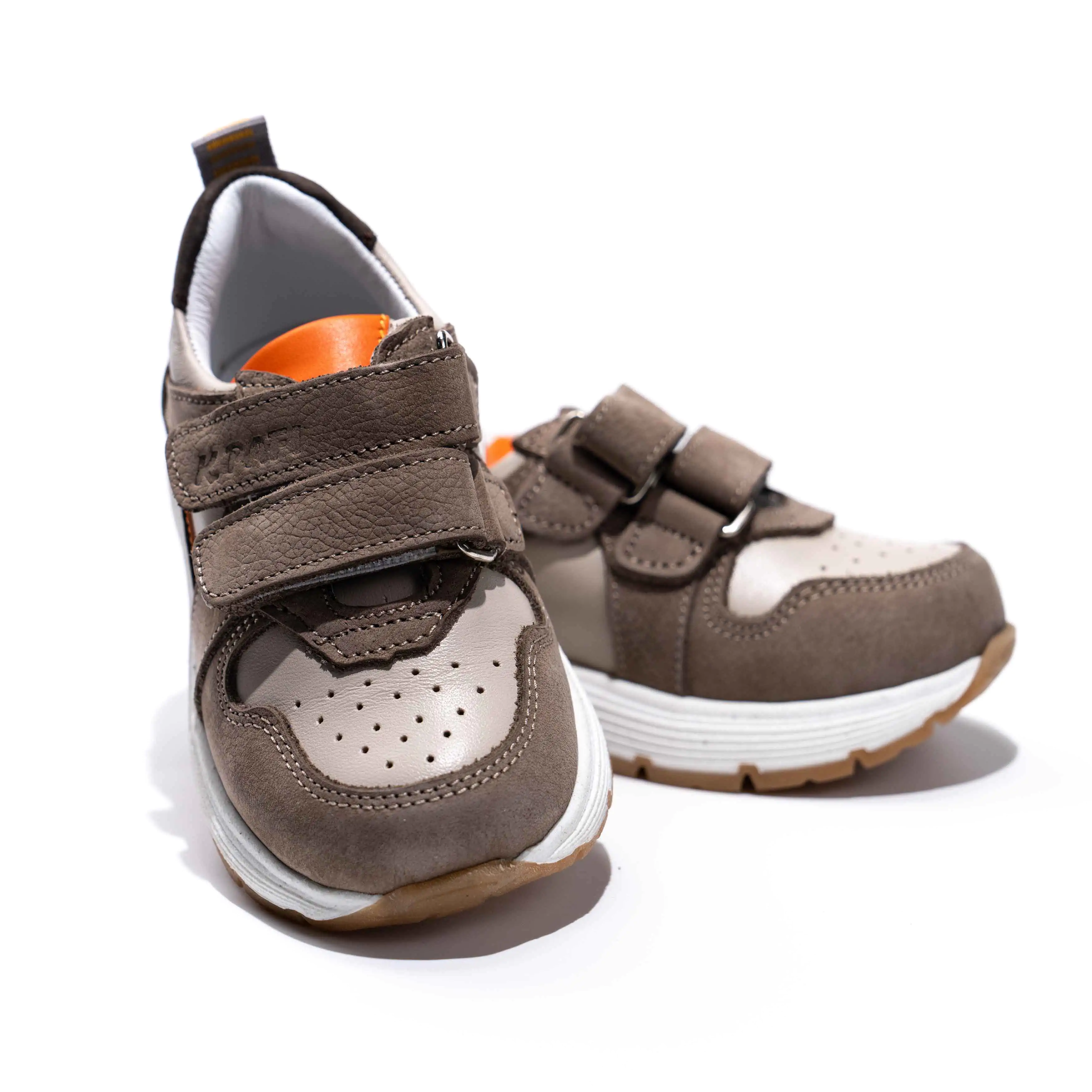 Beige Leather Trainers