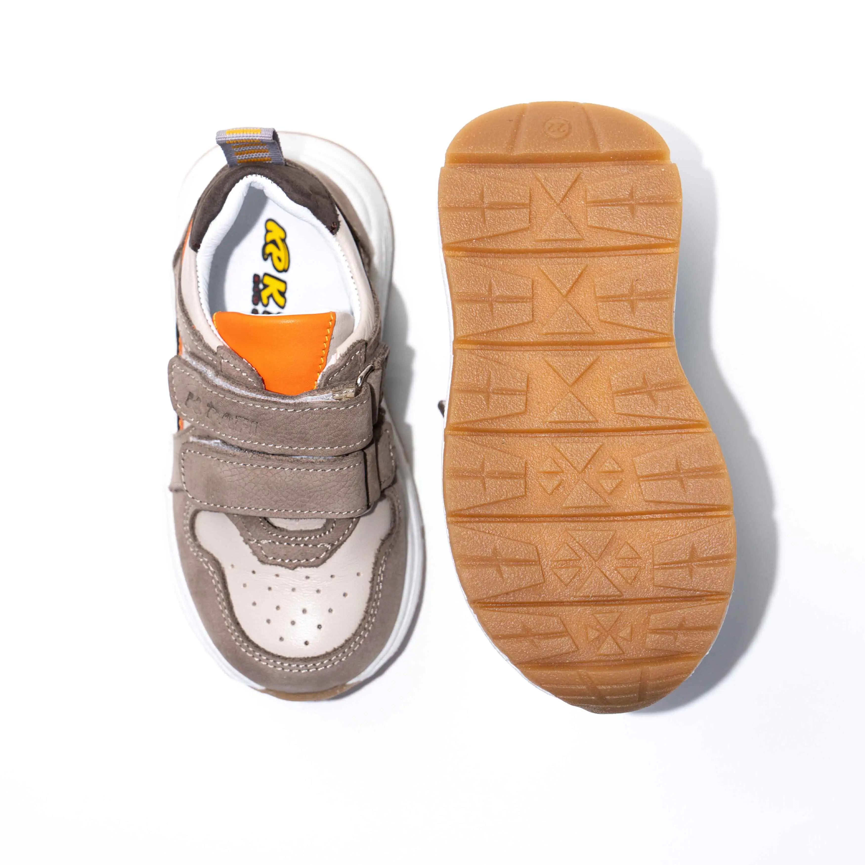 Beige Leather Trainers