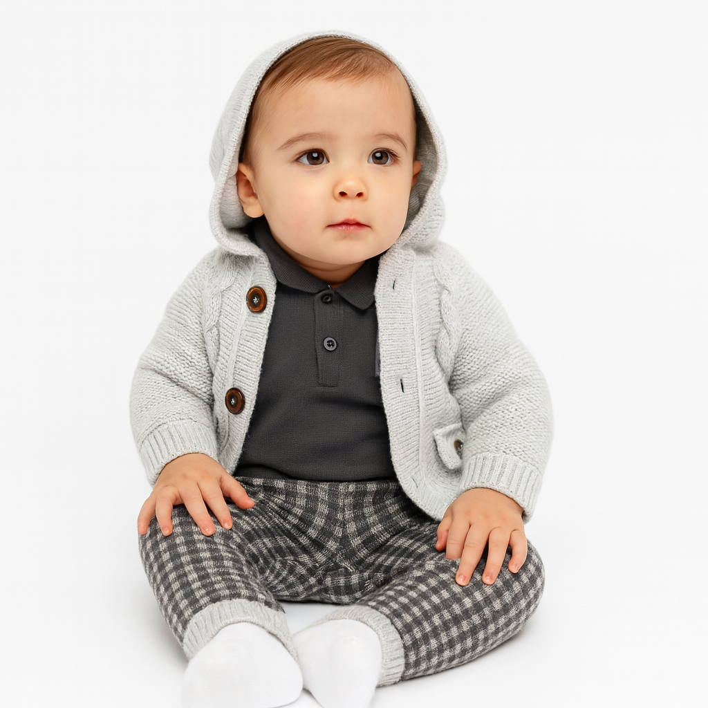 Baby Boy Gray 3-pc Wool Set
