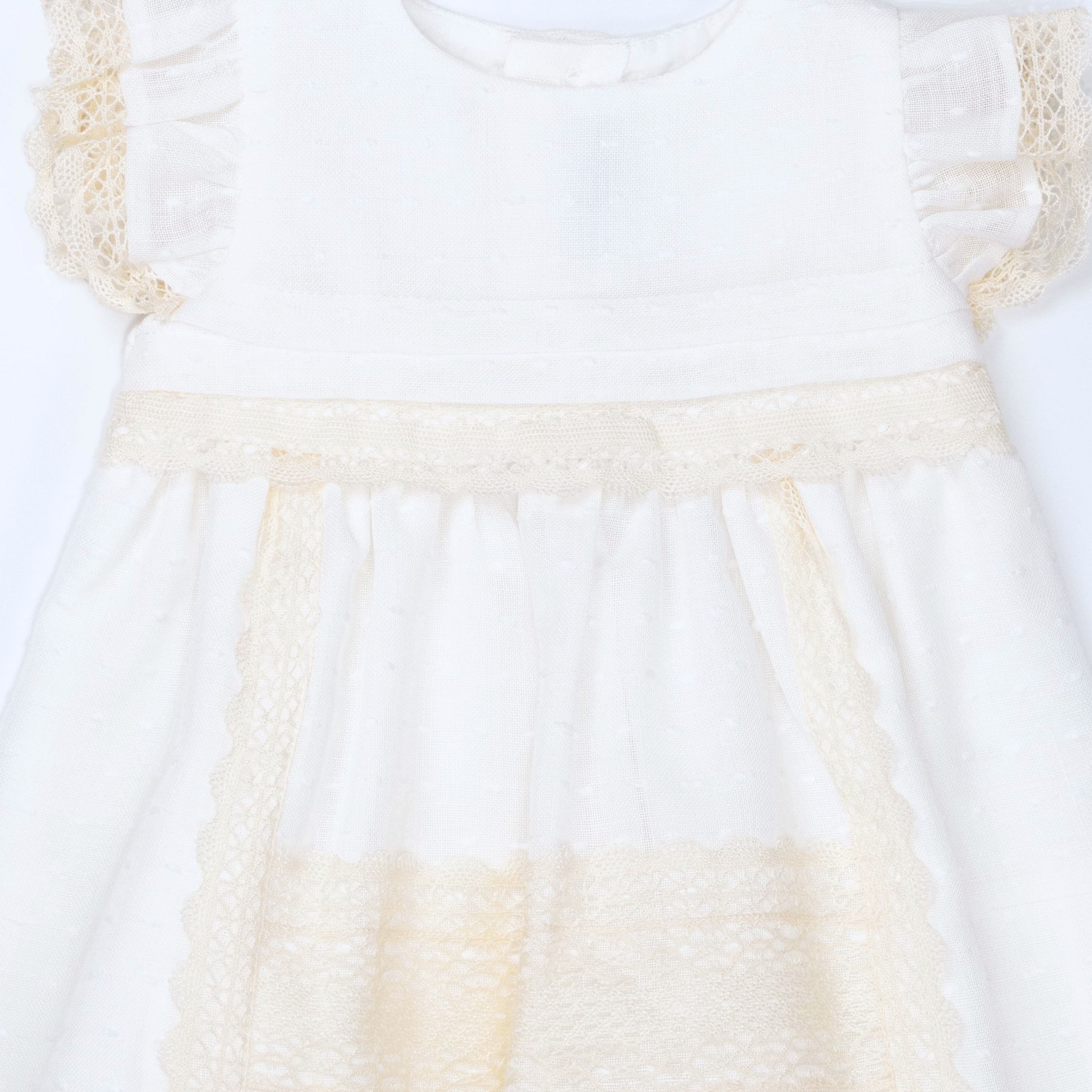 Baby Girl Short-Sleeve Ivory Dress