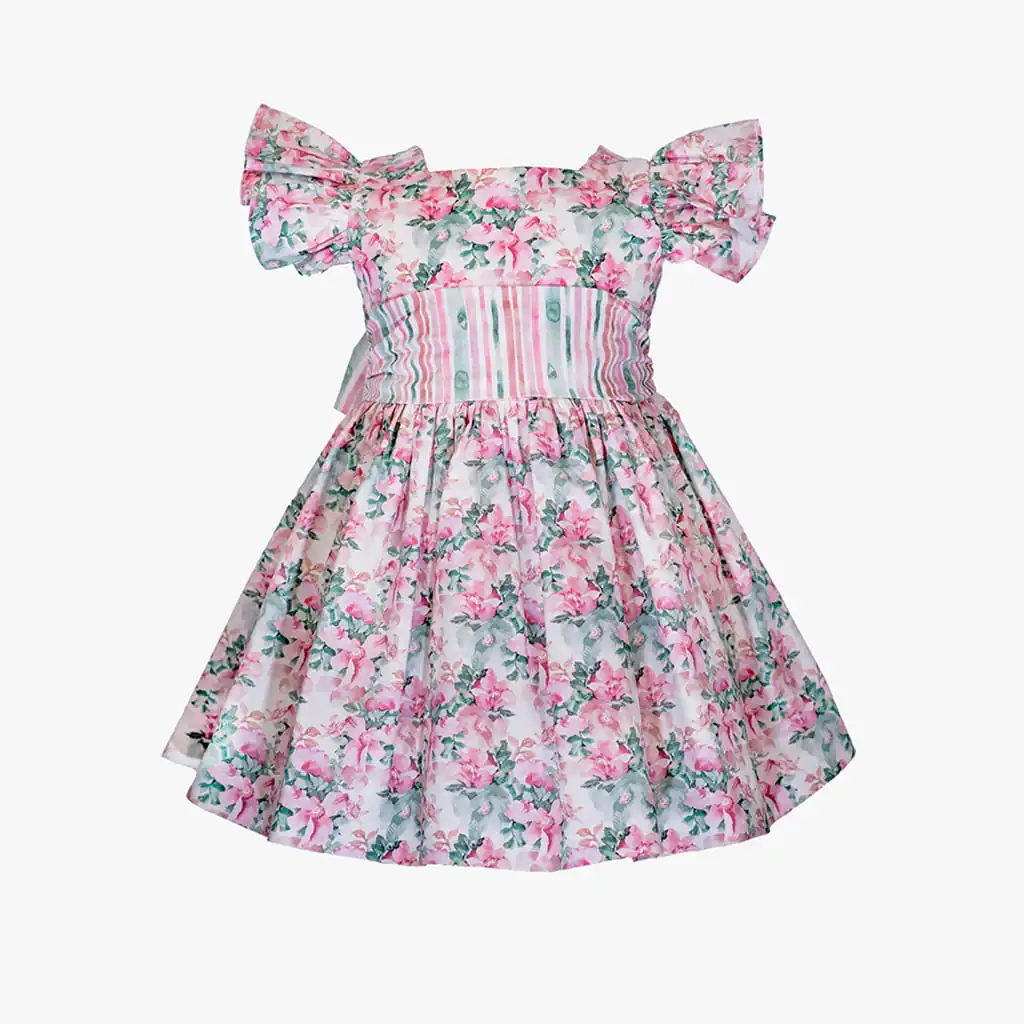 Baby Girls Multicolor Cotton Dress