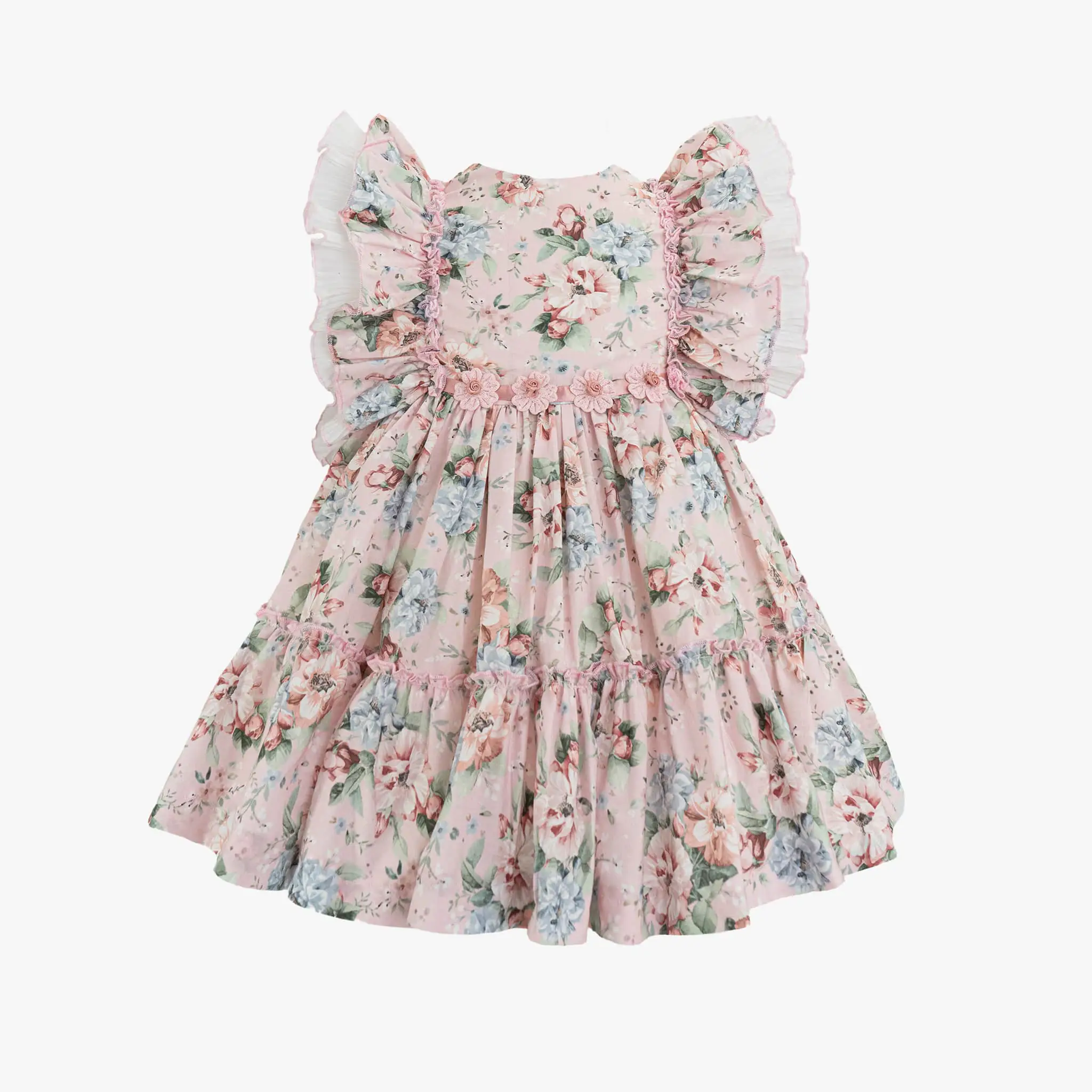 Girls Pink Floral Cotton Dress