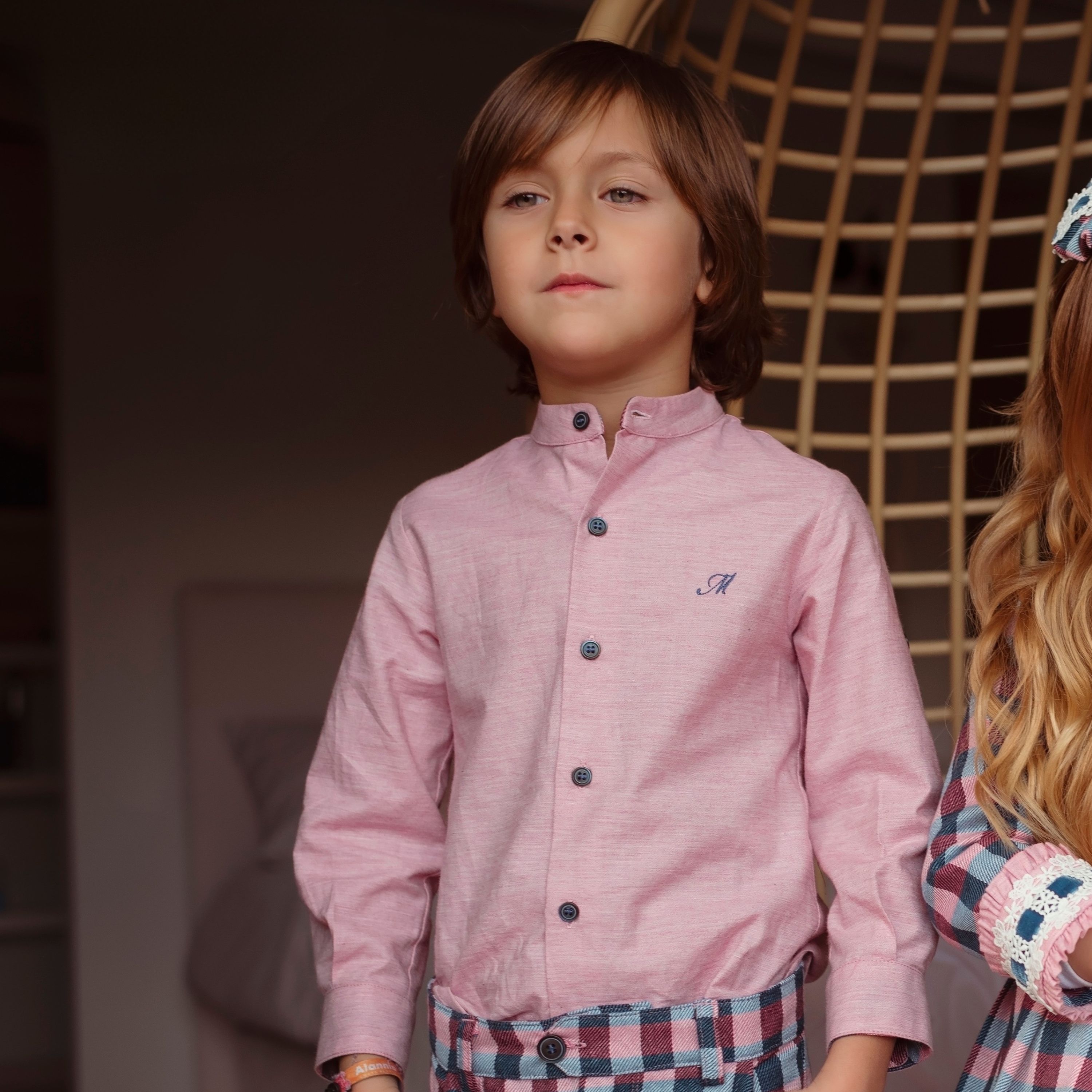 Boys Pink Cotton Dress Shirt