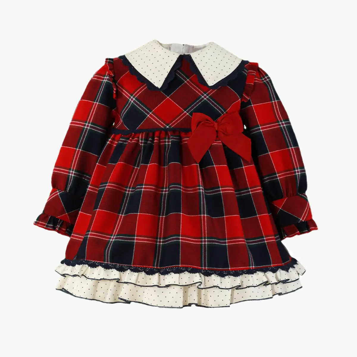 Girls Red & Blue Tartan Dress
