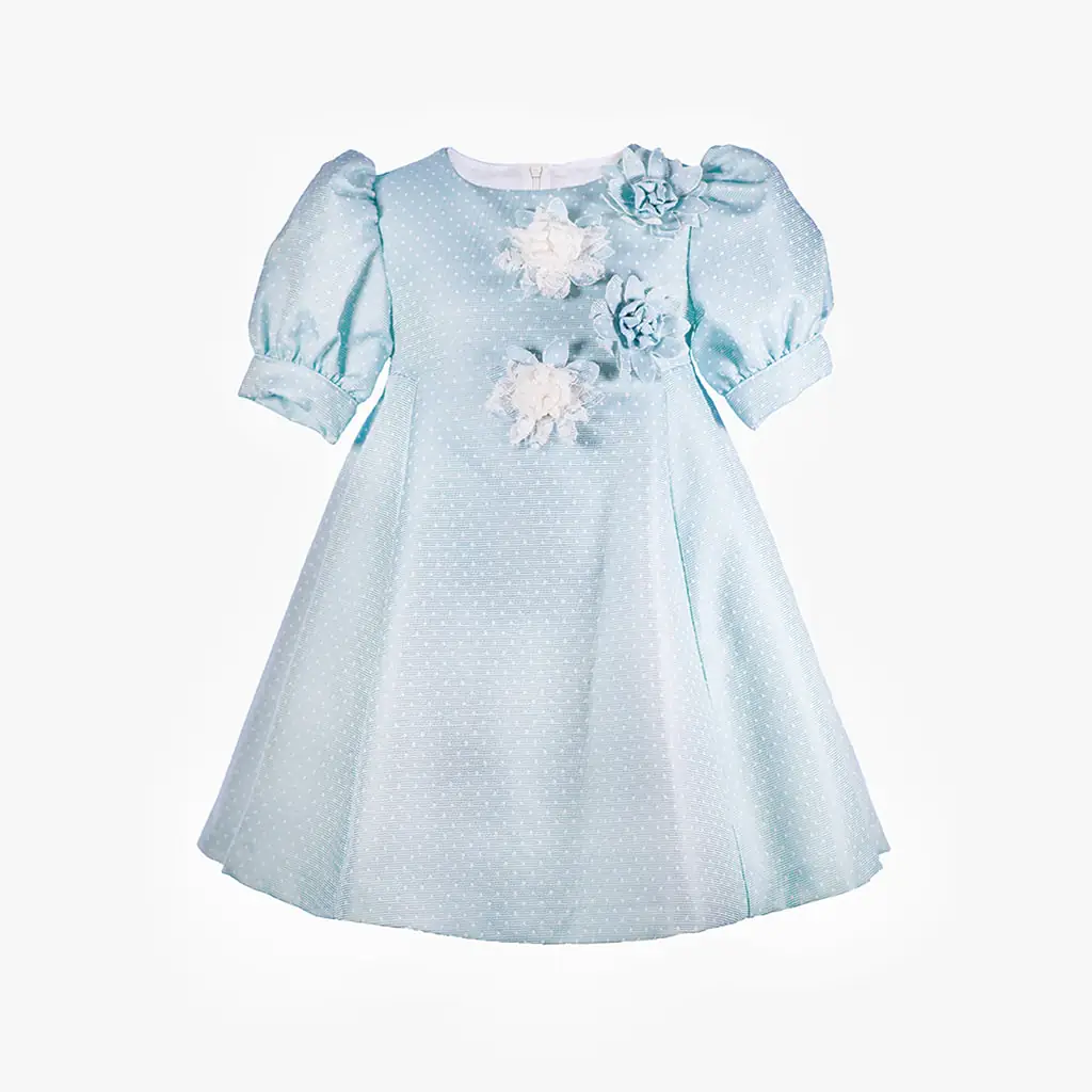 Girls Light Blue Woven Dress