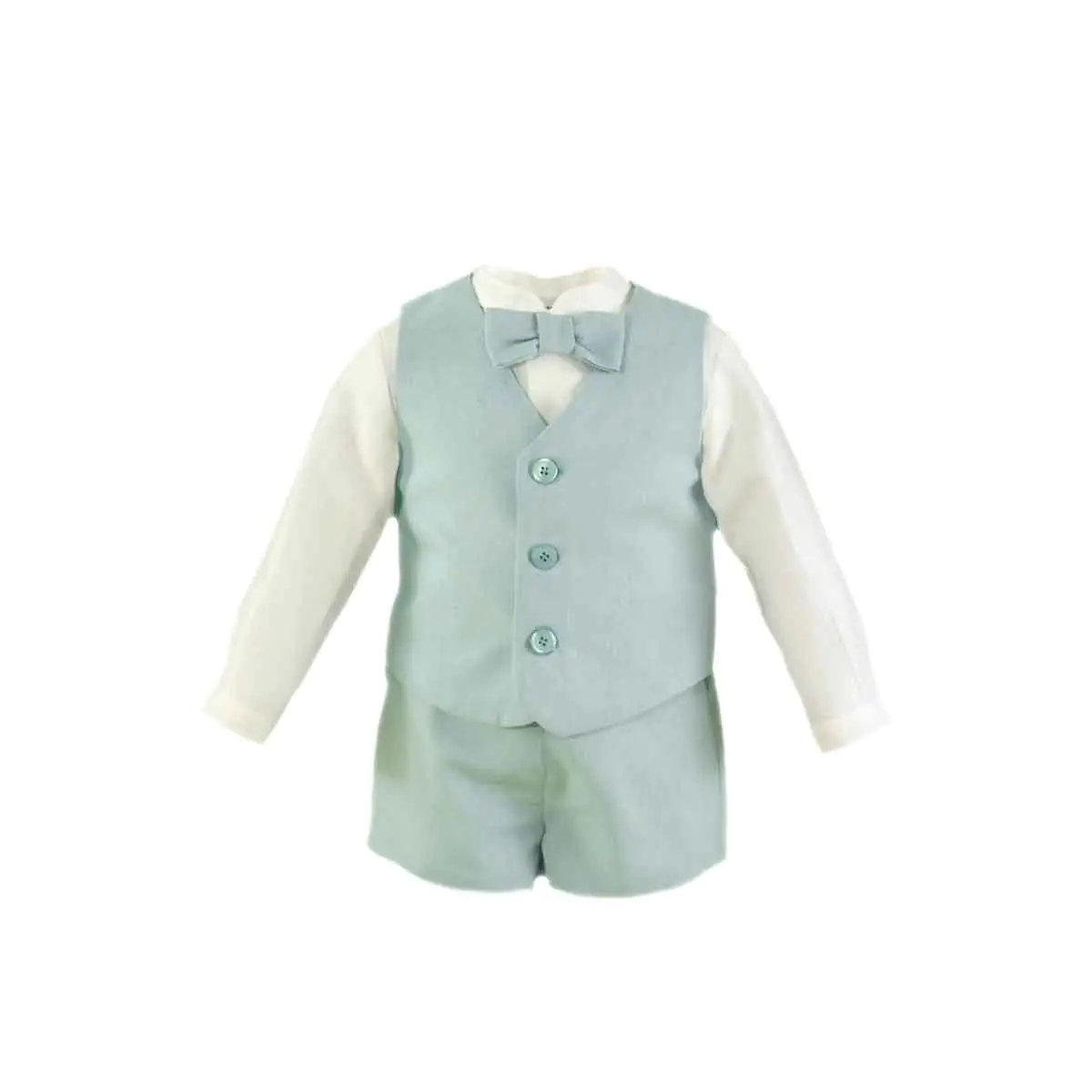 Boys Aqua Green Cotton and Linen Set