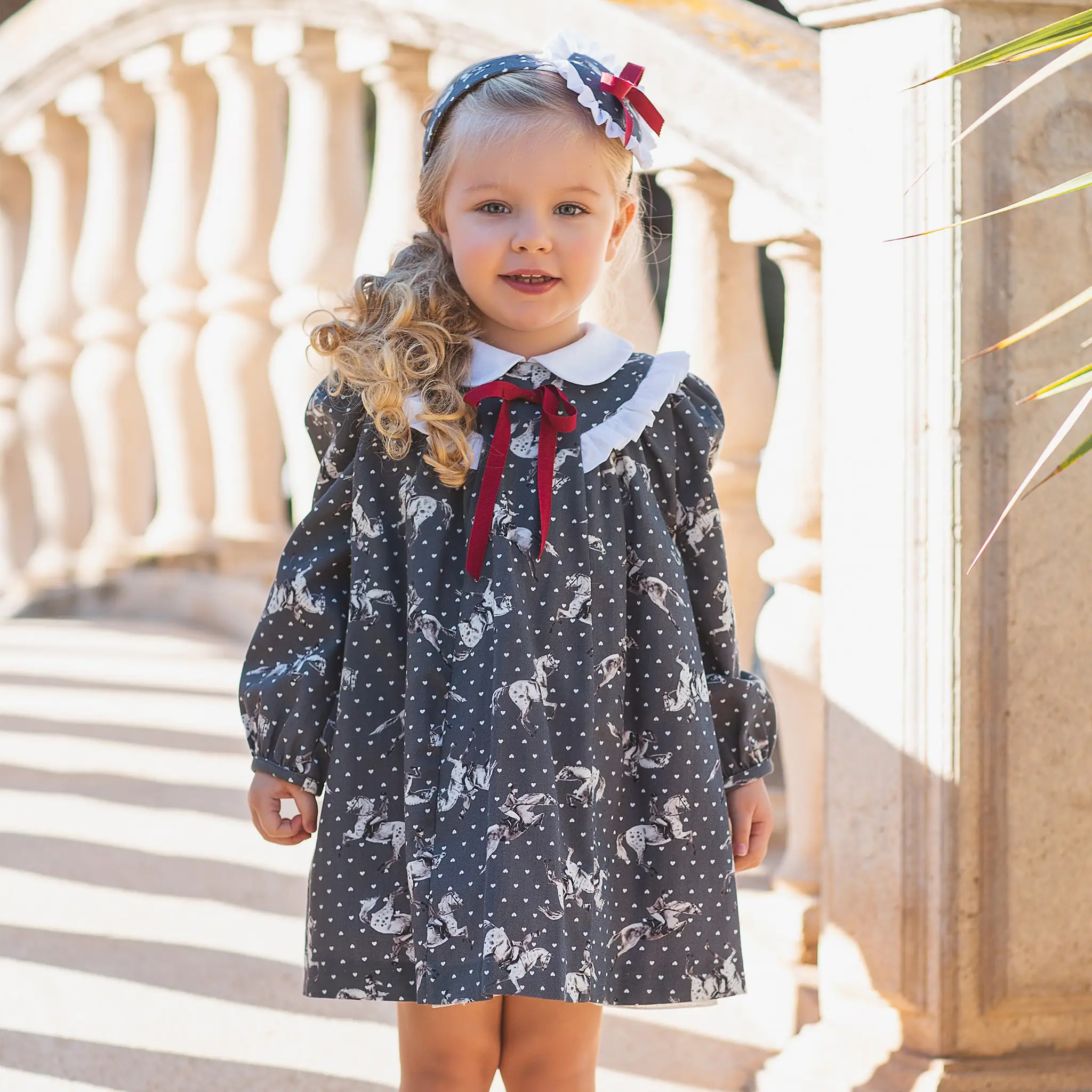 Baby Girl Gray Ruffle Dress