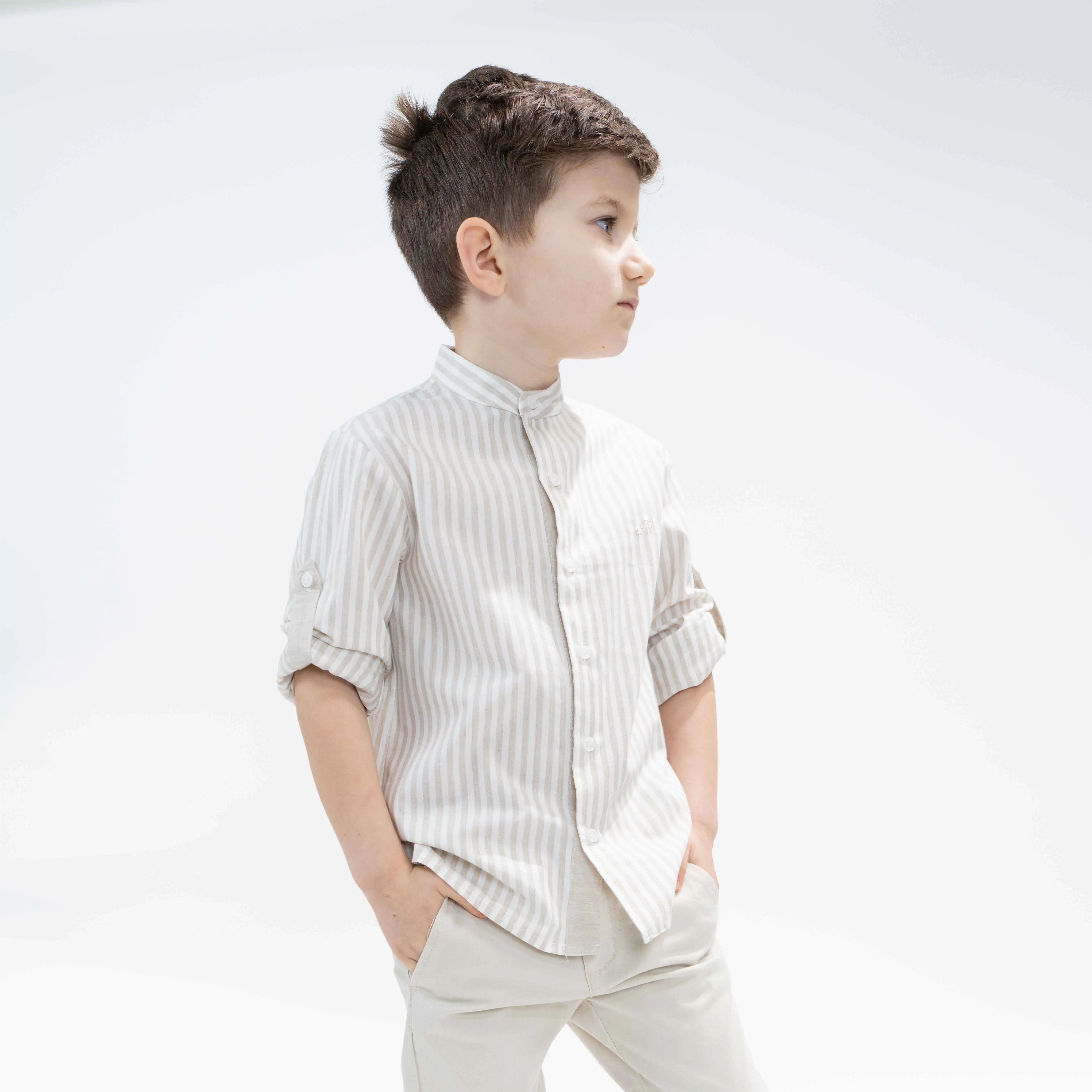 Boys Ivory Cotton Shirt