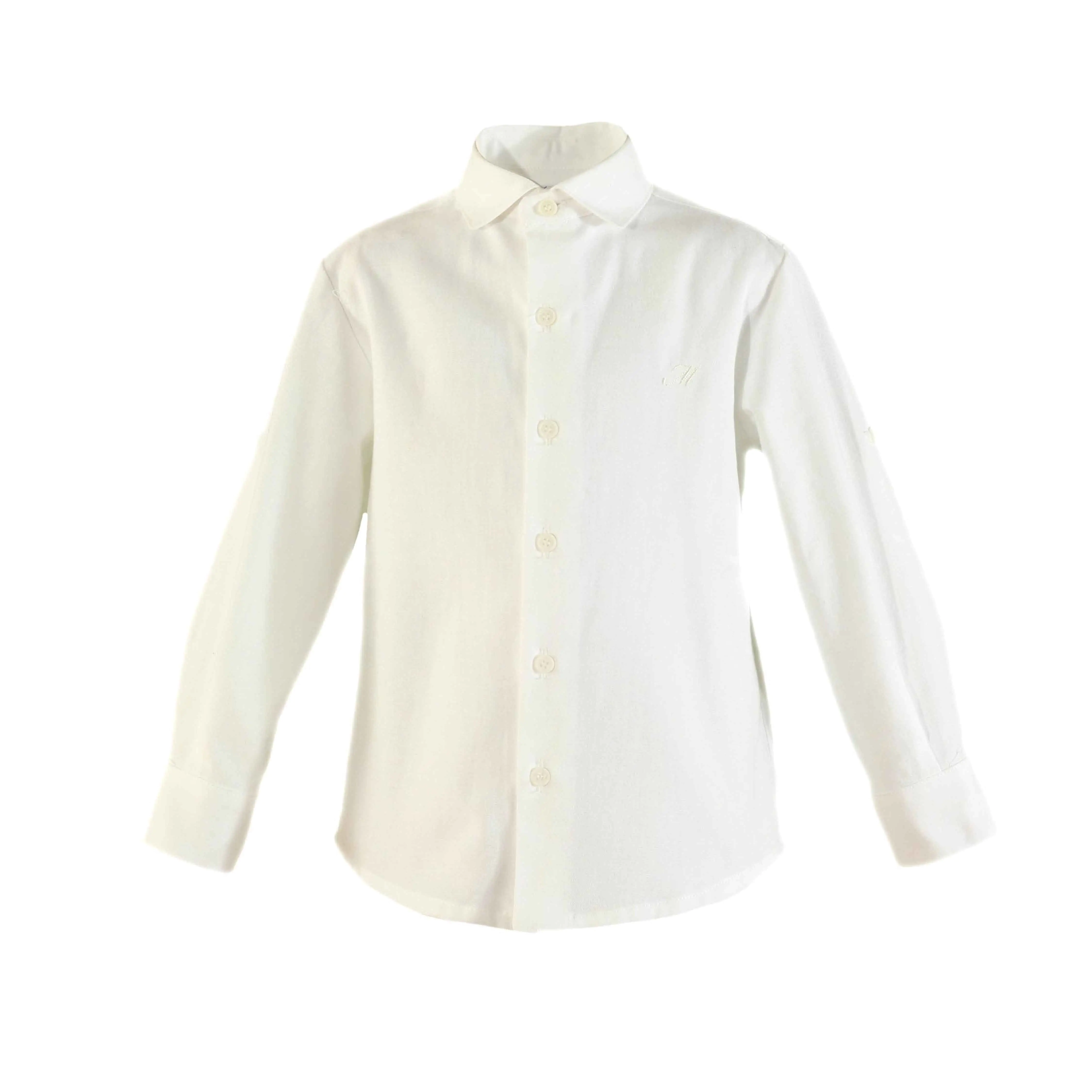 Boys White Cotton Shirt