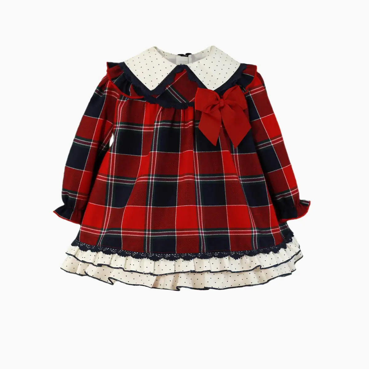 Baby Girls Red & Blue Tartan Dress